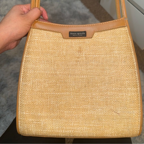 kate spade Natural Straw and Tan Shoulder Bag - Picture 2 of 9